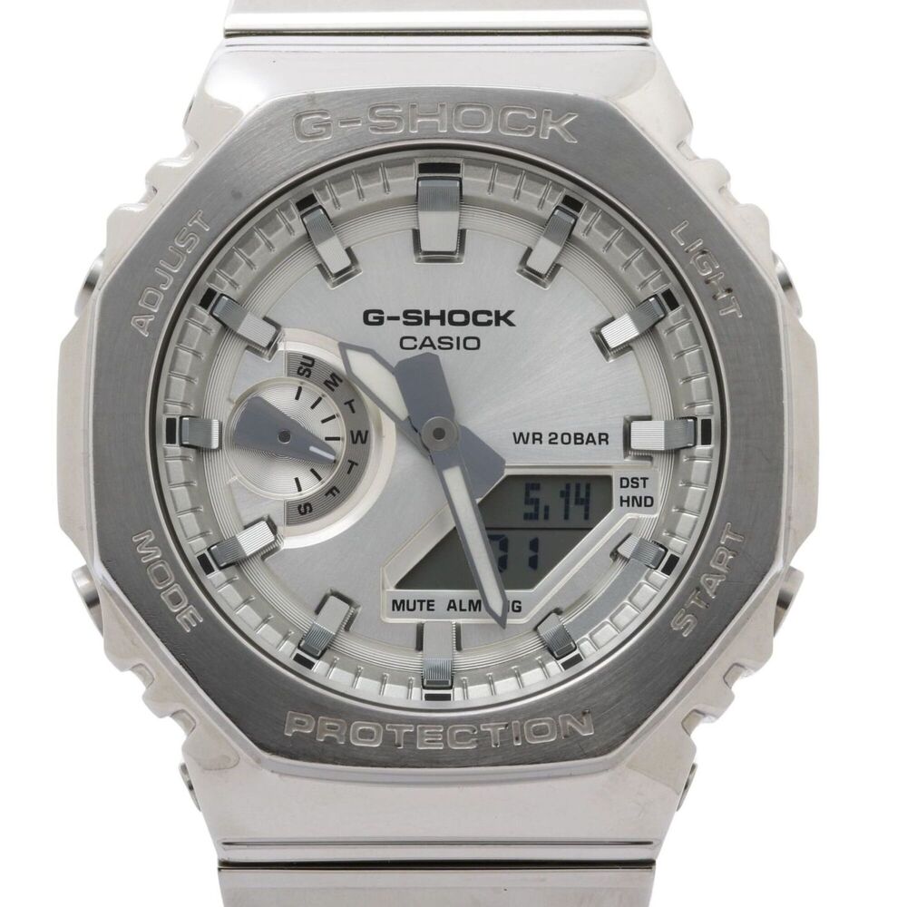CASIO G-SHOCK 2100 Series GM-2110D-7AJF Silver Stainless Steel x Resin Men's ...